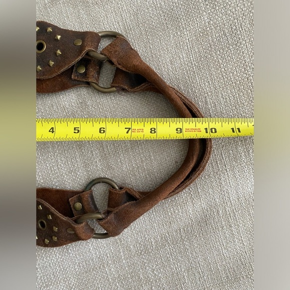 HOBO Bag Women’s Purse Large Leather and Straw Studded Y2K Vintage Oversized - Picture 9 of 10